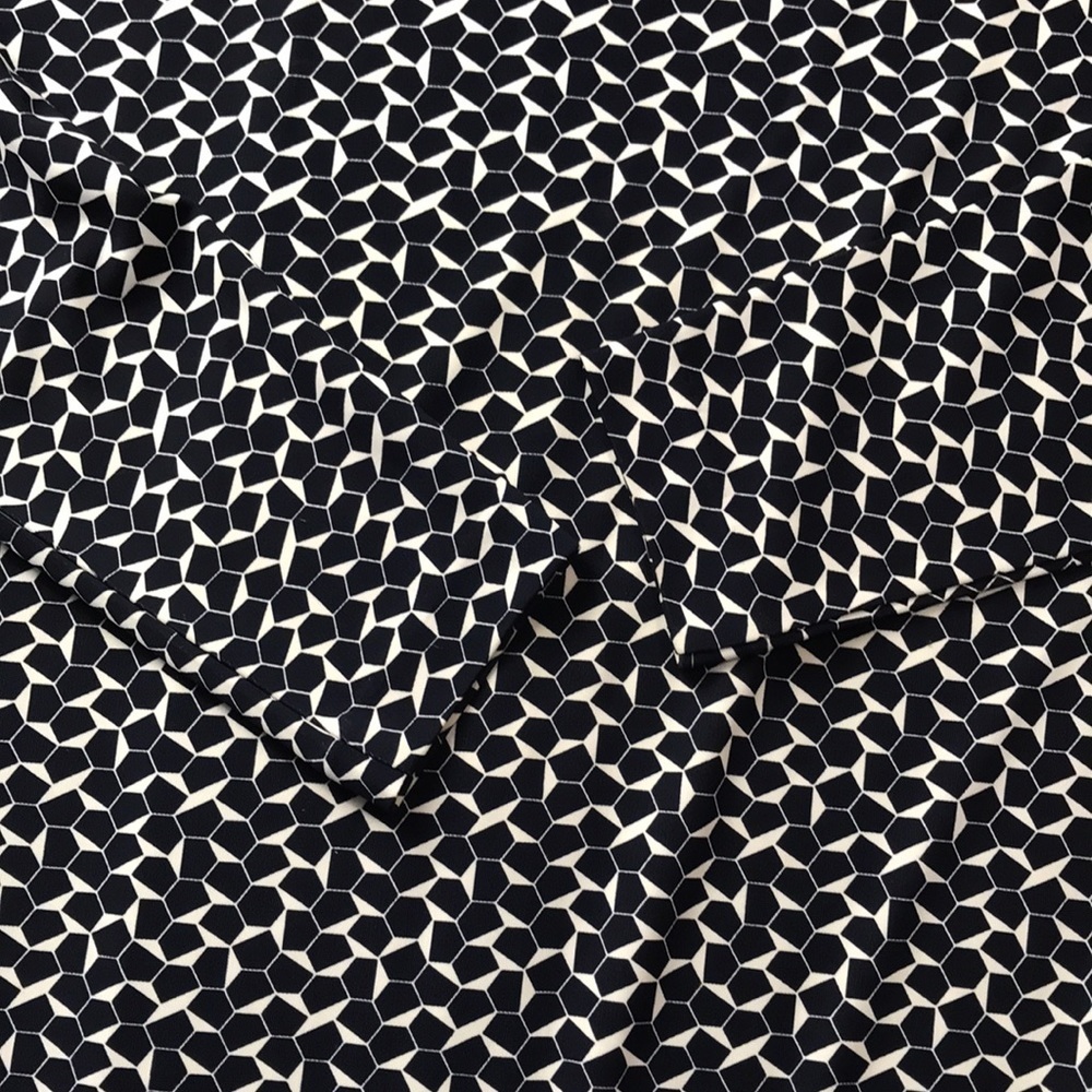 Tory Burch Geometric Long Sleeve Navy Sheath Dress Size Medium - Picture 10 of 13